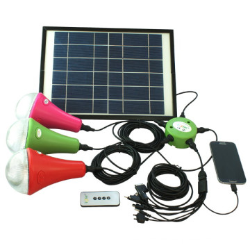 Top Verkauf USB Ladegerät CE Mini führte Solar-Home Kit mit Fernbedienung